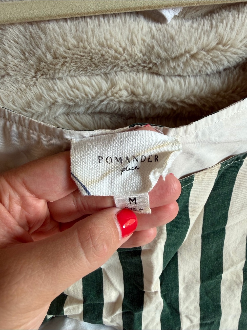 Pomander Place Green and White Striped Mini Dress - Picture 3 of 3